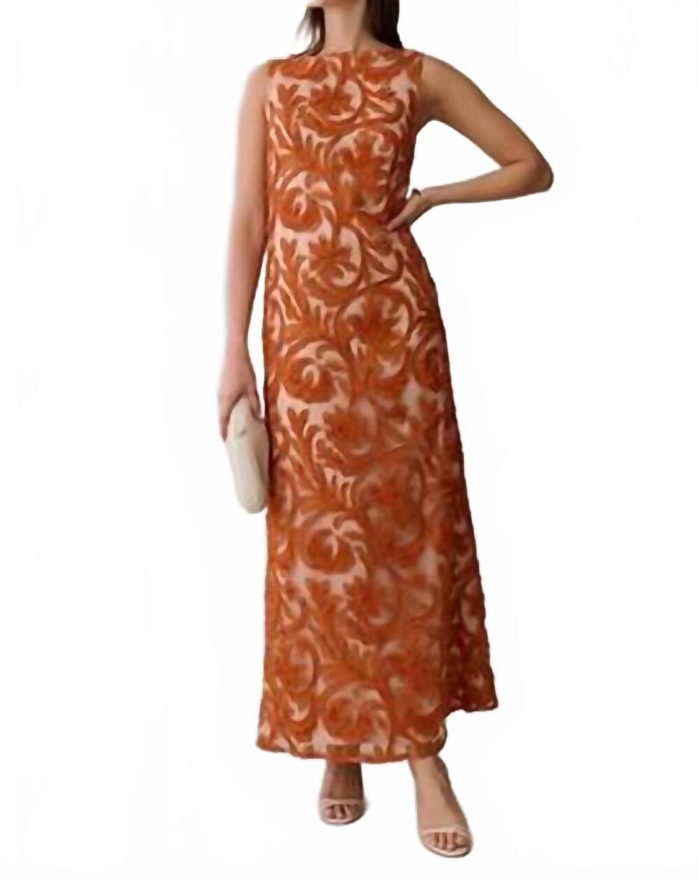 NEW FEW MODA leanne dress in burnt orange